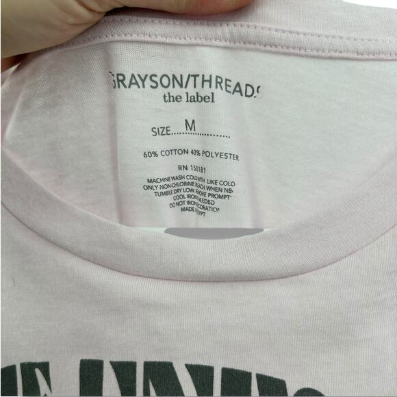 NEW Grayson Threads Celestial Magic Graphic T-Shirt Medium Pink Cropped Mushroom - Picture 9 of 9